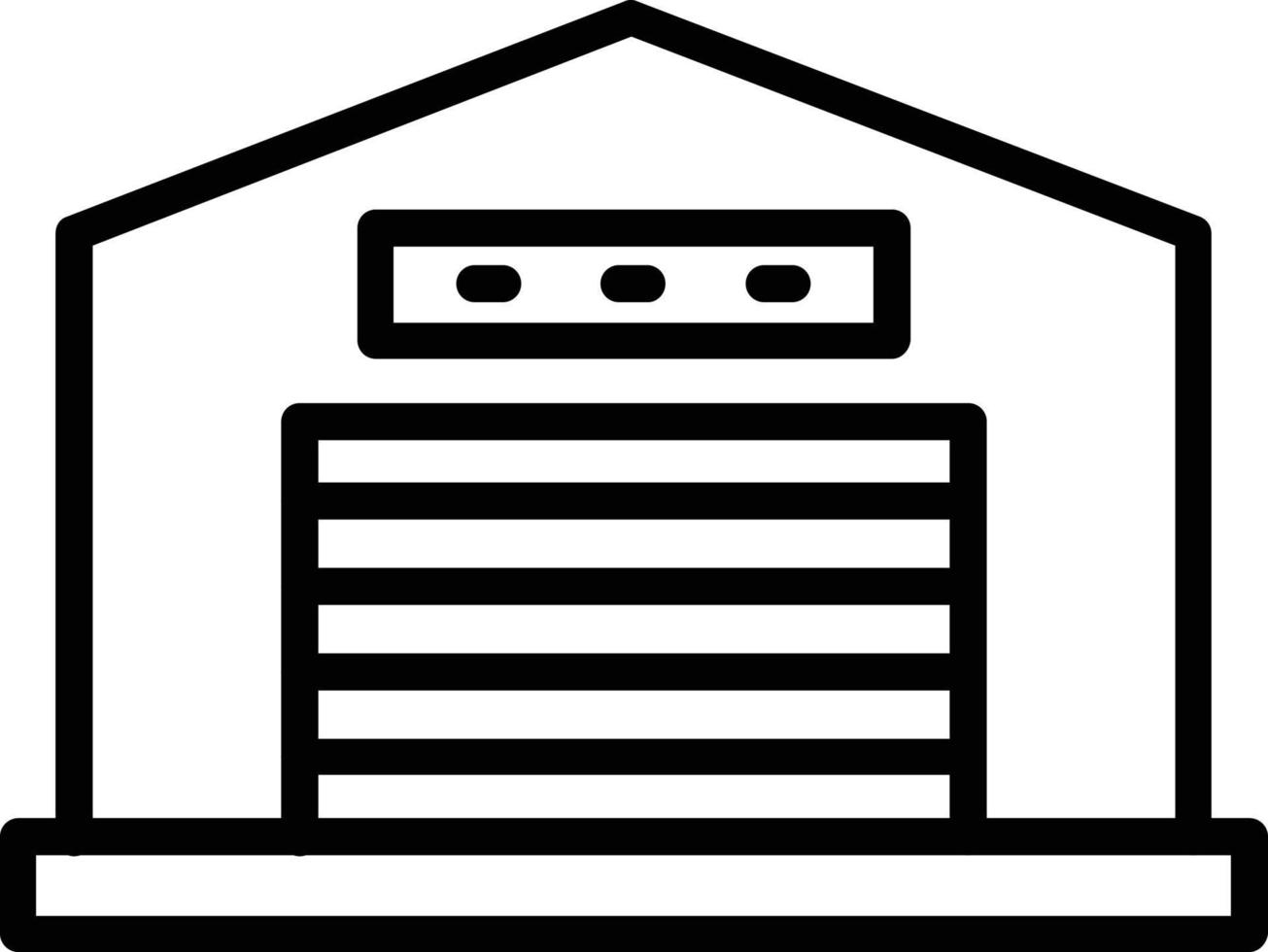 Warehouse  Vector Line Icon