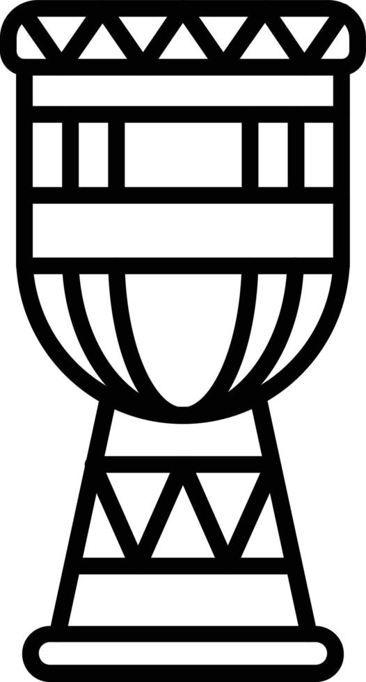 icono de línea de vector de djembe