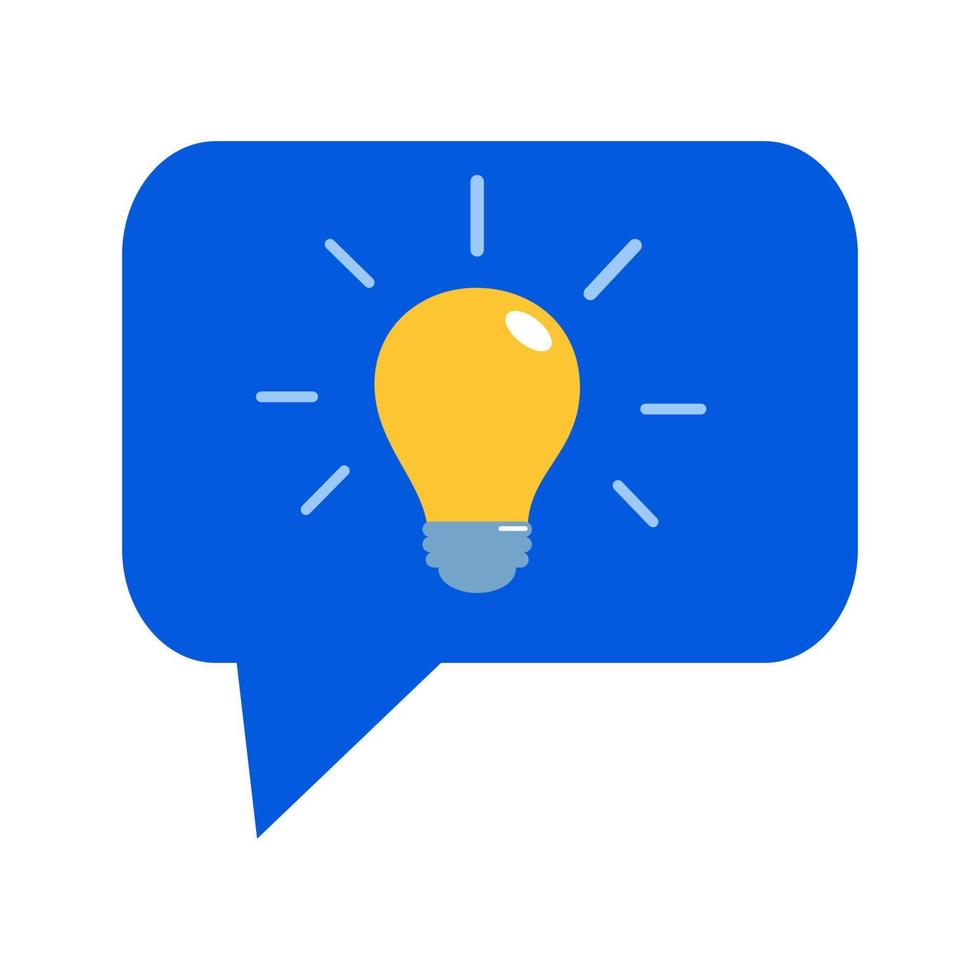 Turned on lamp in a bubble on a blue background vector