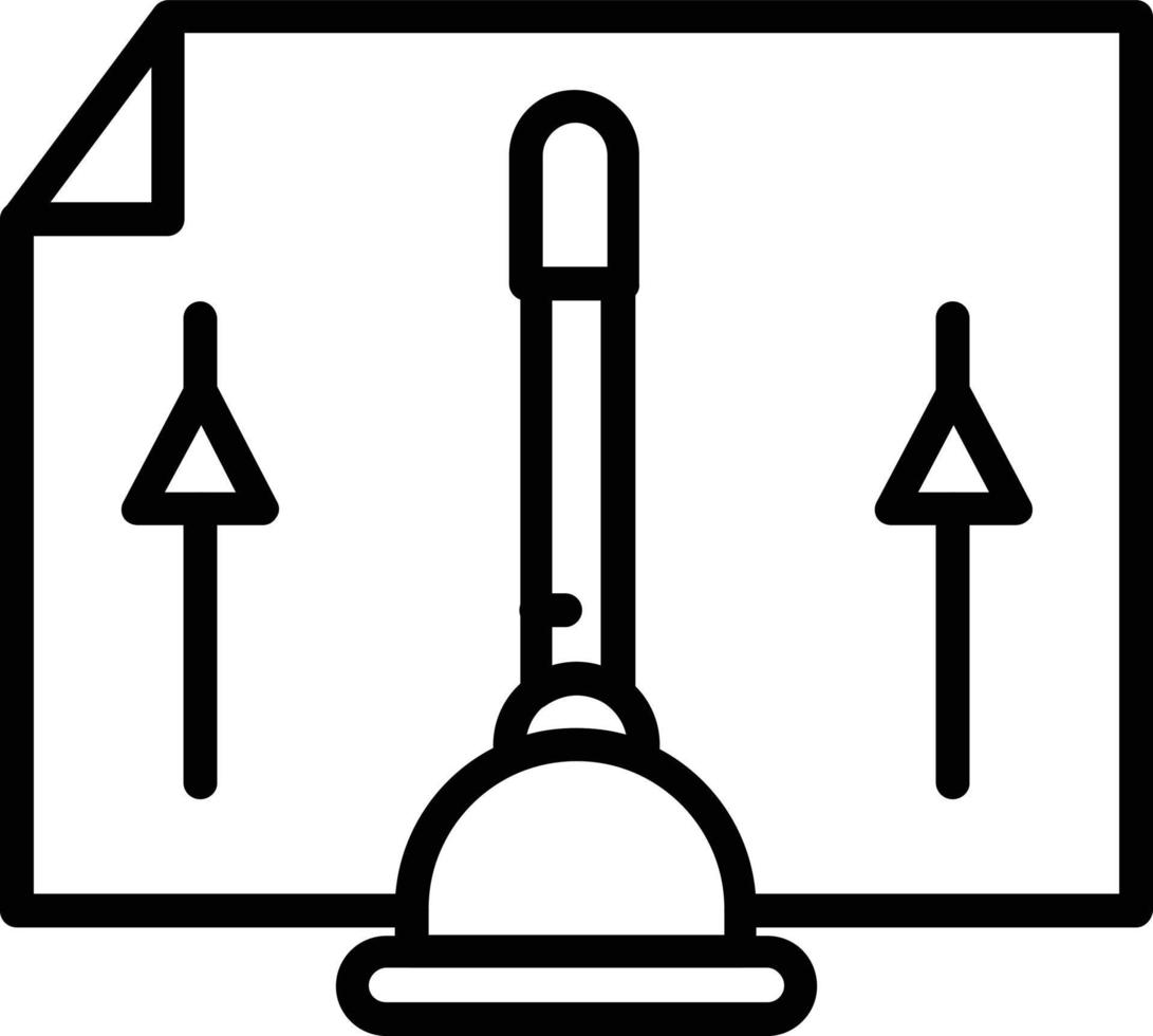 Plunger Vector Line Icon