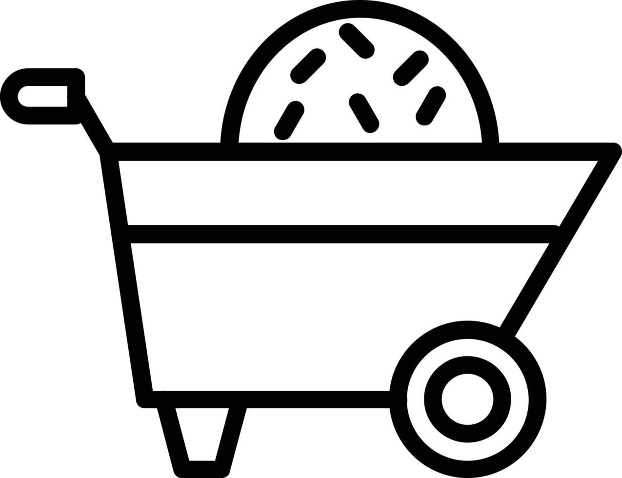 Wheelbarrow Vector Line Icon