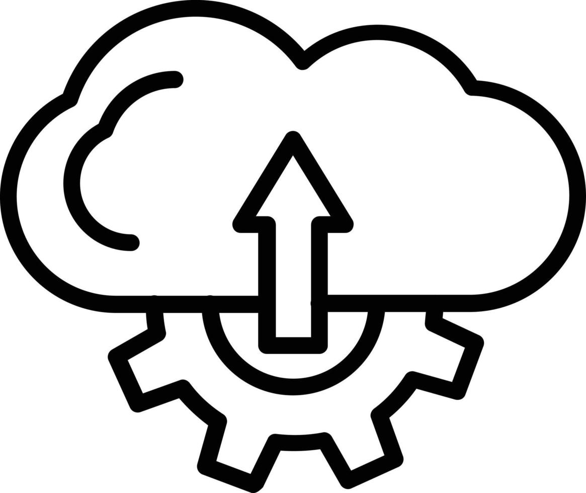 icono de línea vectorial de carga en la nube vector