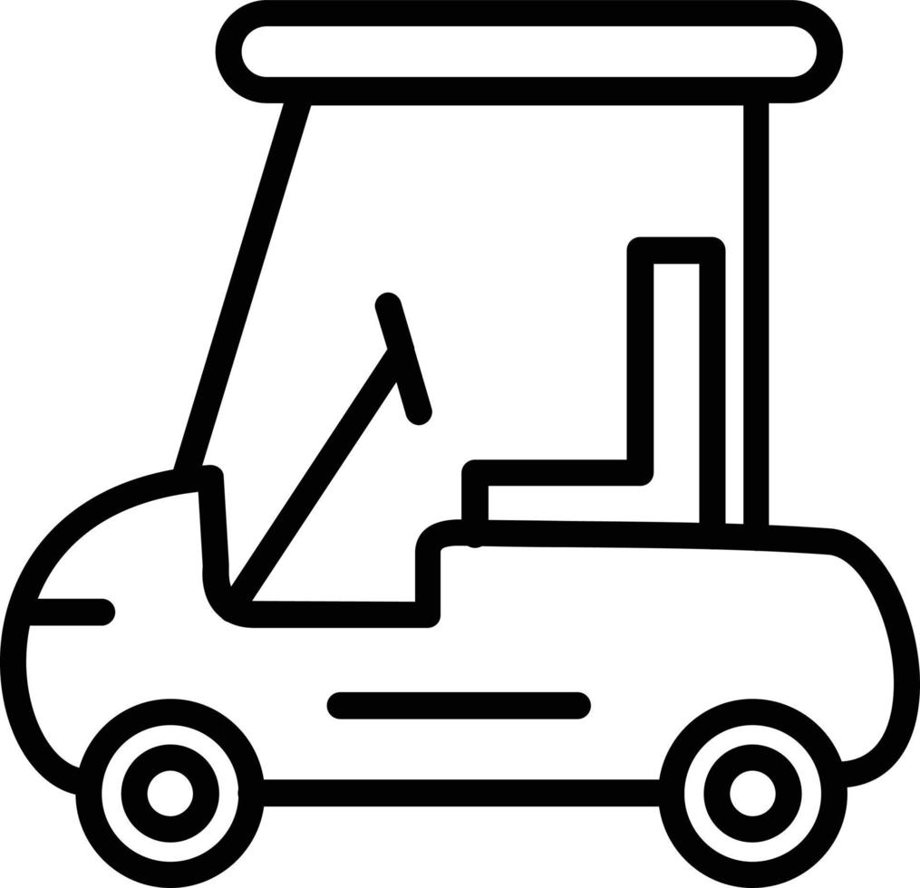 icono de línea de vector de carrito de golf