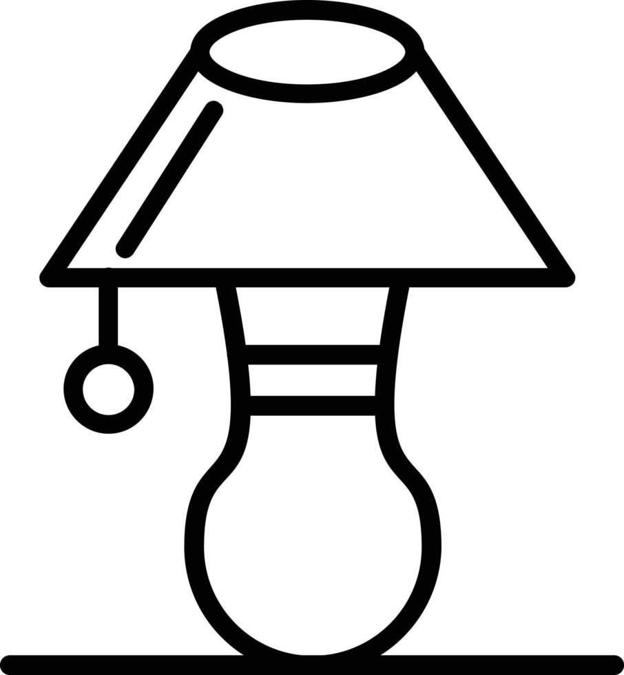 icono de línea de vector de lámpara de mesa