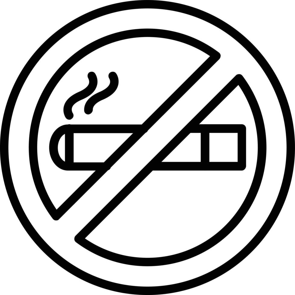 No Smoking Vector Line Icon