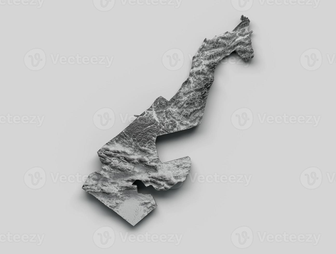 Monaco Map Monaco Flag Shaded relief Color Height map on white Background 3d illustration photo