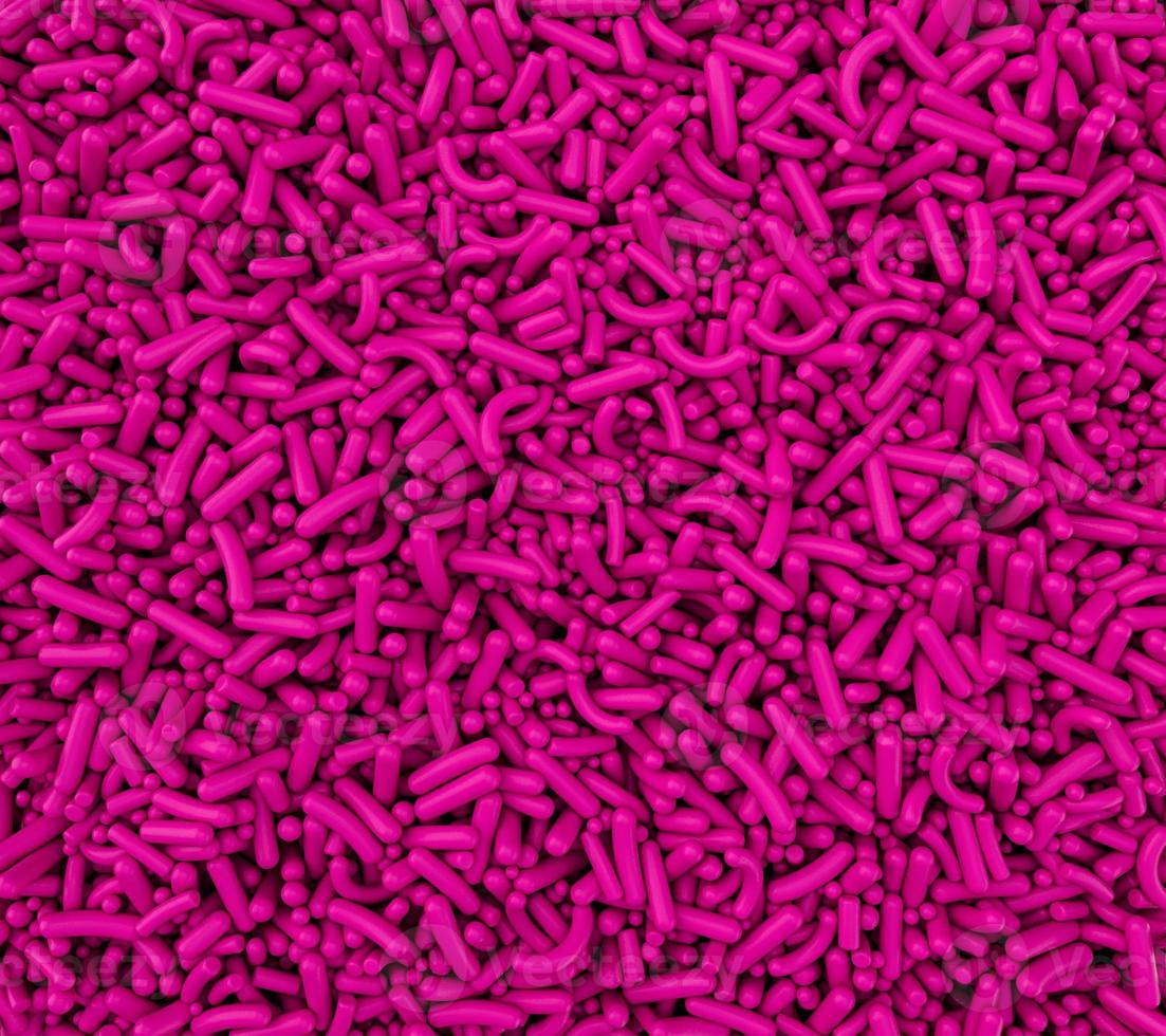Pink Color sprinkle dots, decoration for cake and bakery, a lot of sprinkles as a background 3d illustration photo