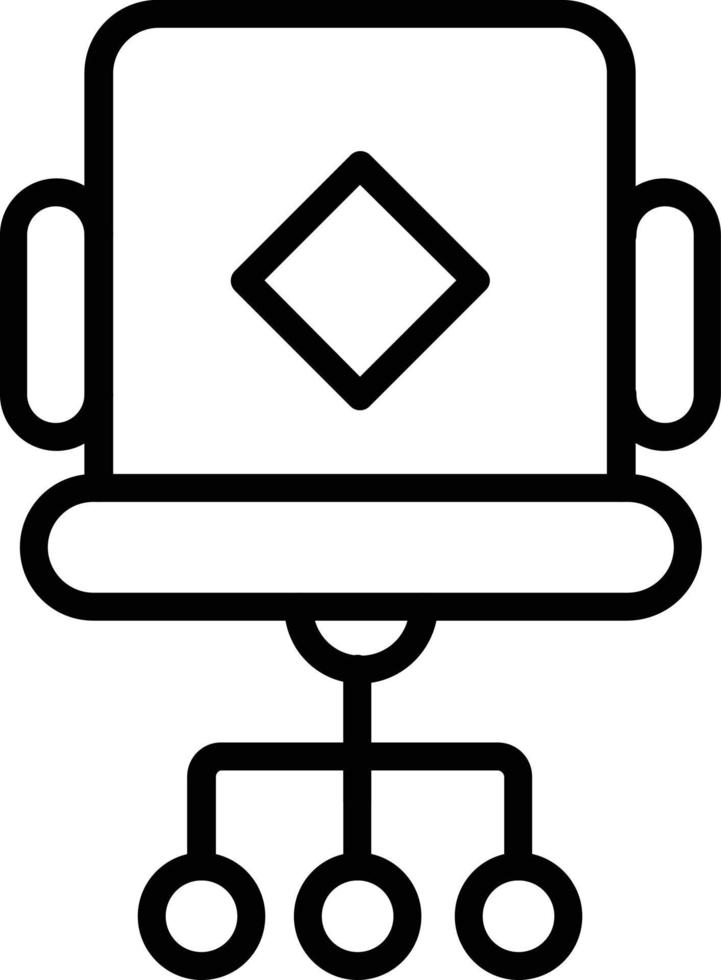 Desk Chair Vector Line Icon
