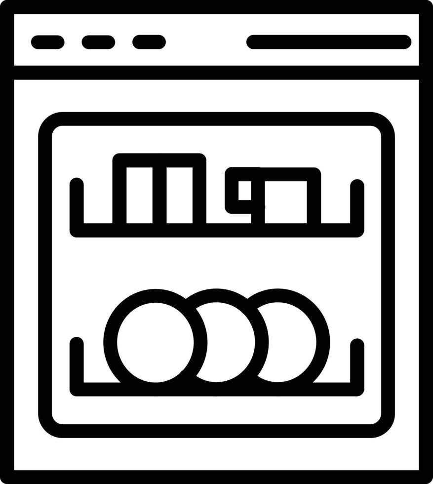 Dishwasher Vector Line Icon