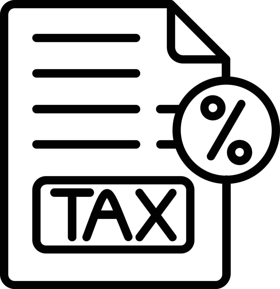 icono de línea de vector de impuestos