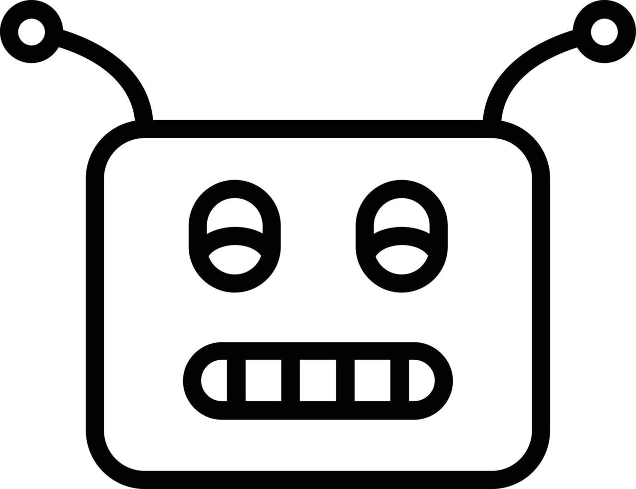 icono de línea de vector de robot