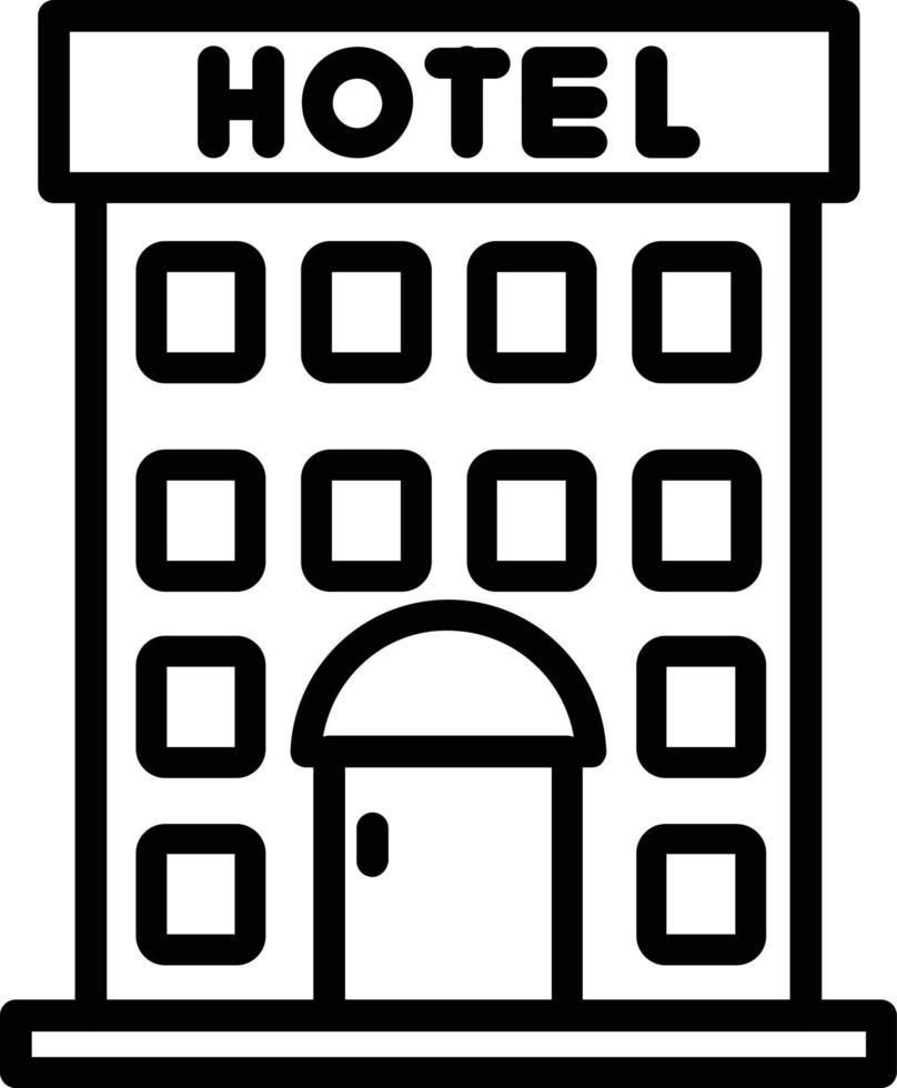 icono de línea de vector de hotel