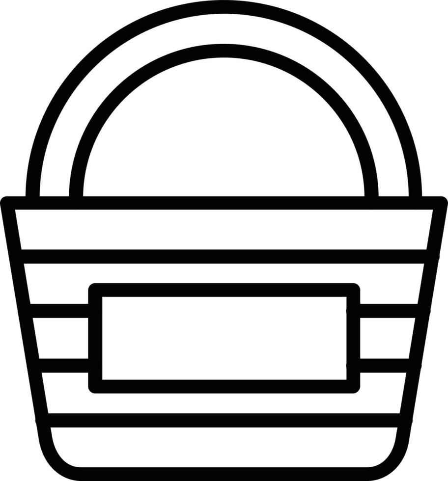 icono de línea de vector de cesta de picnic