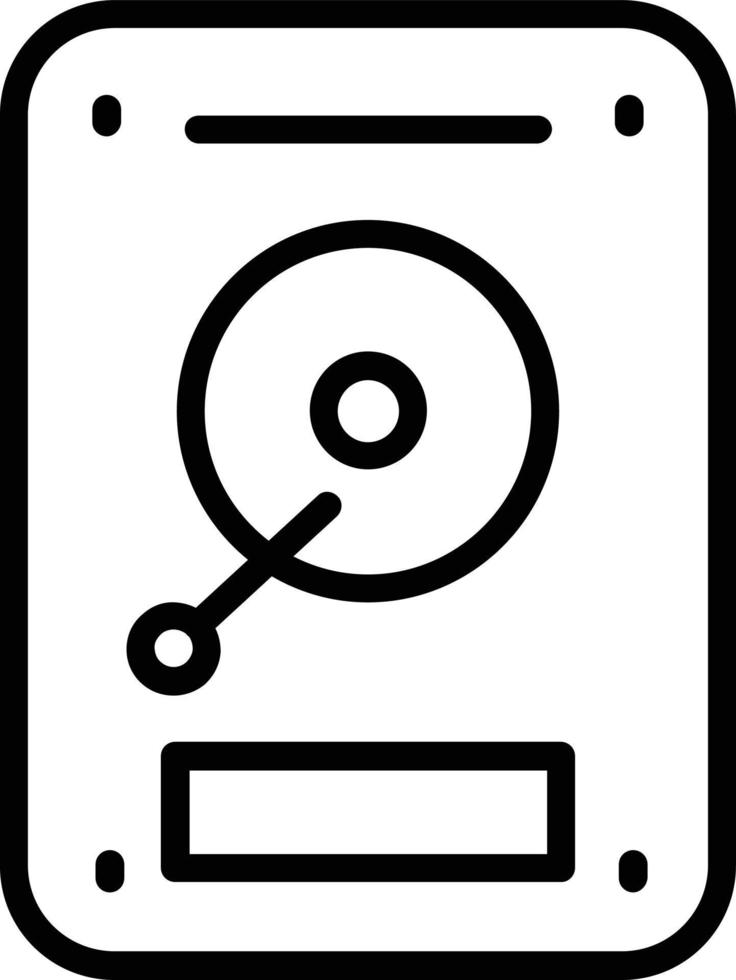 icono de línea de vector de disco duro