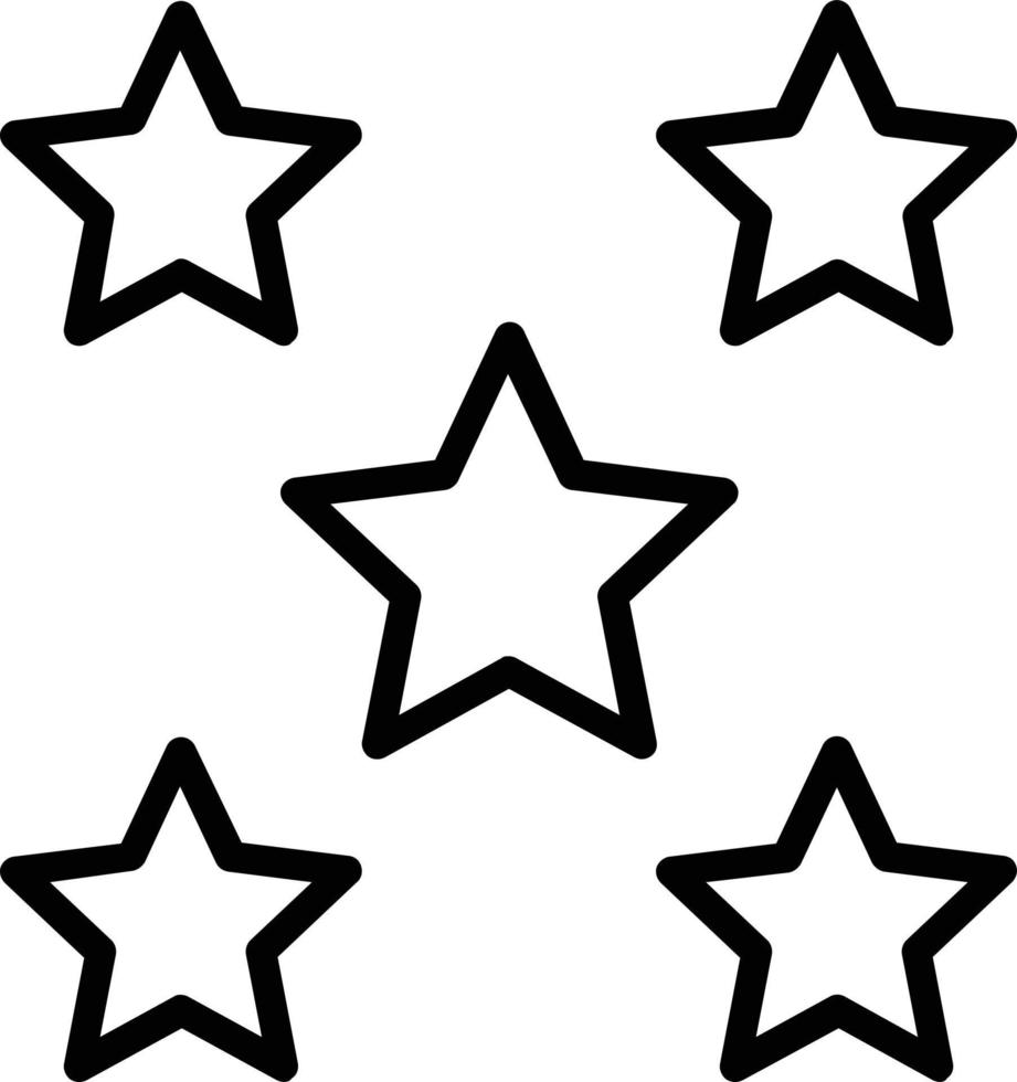 5 Stars Vector Line Icon