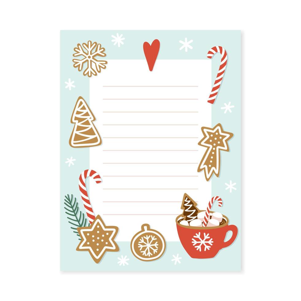 Cute organizer with place for notes. Trendy Christmas To Do List. Vector planner design template.