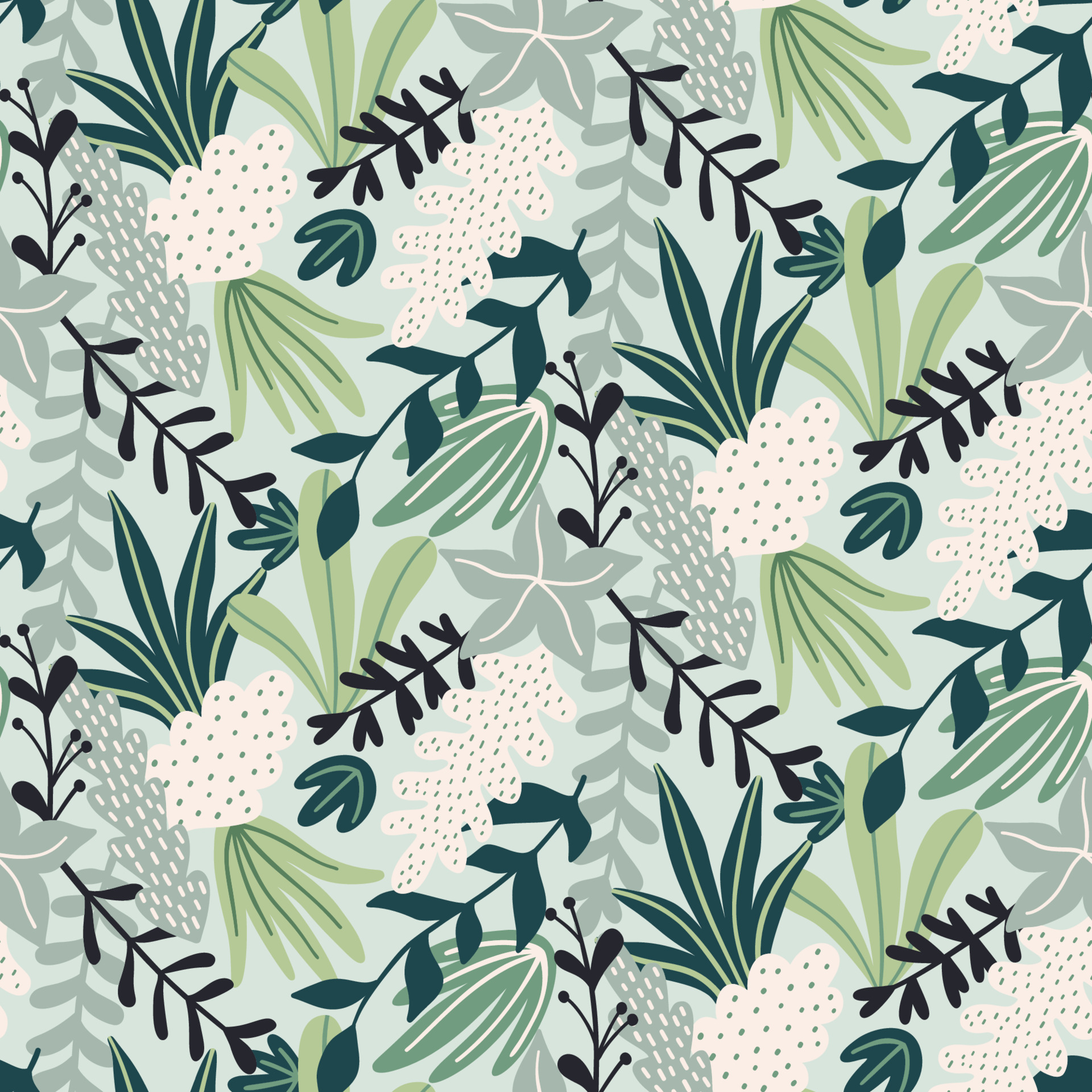 Modern seamless pattern with tropical leaves. Trendy pattern design ...