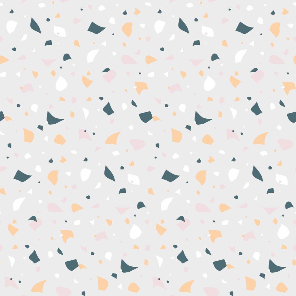Abstract seamless pattern in terrazzo style. Natural colors. Vector design template for wallpaper, backdrop, fabric, textile, etc.