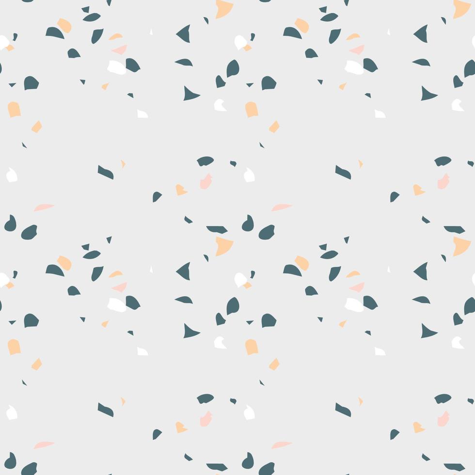 Abstract seamless pattern in terrazzo style. Natural colors. Vector design  for wallpaper, backdrop, fabric, textile, covers, etc.