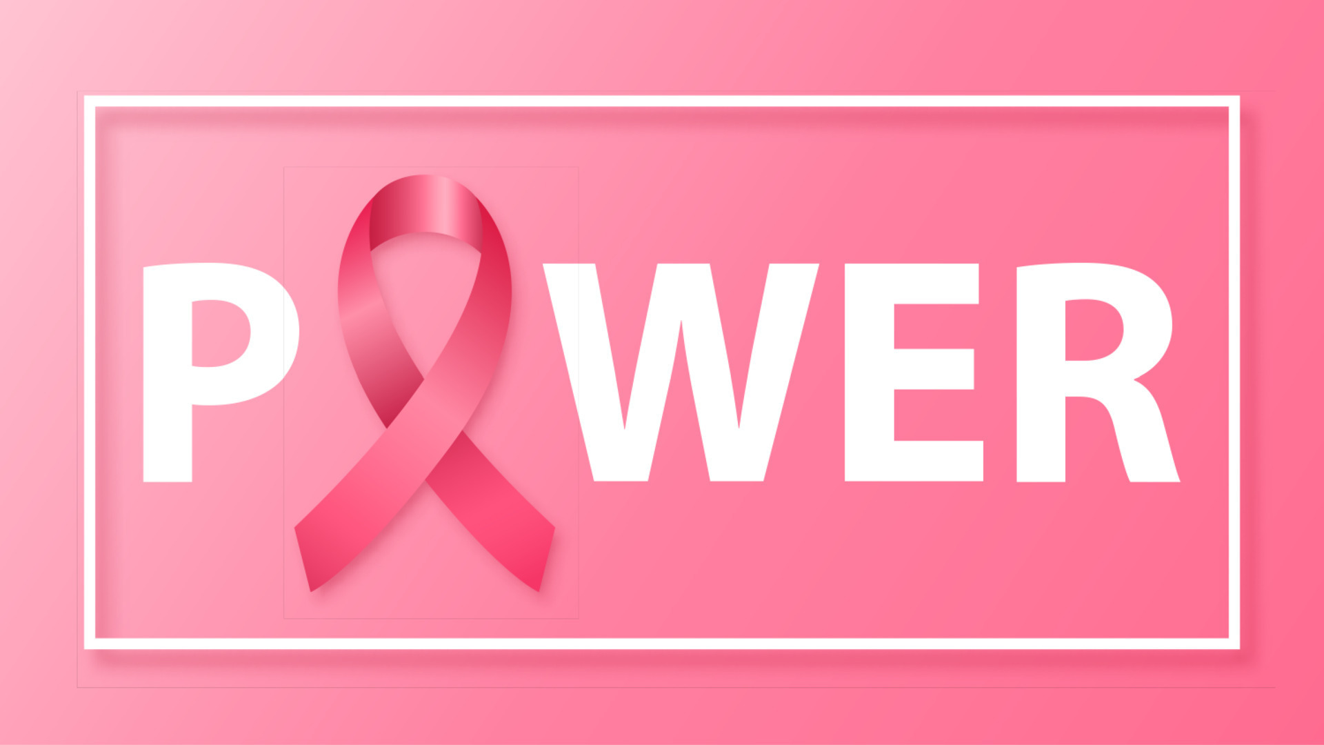 Word Power with pink ribbon instead letter O. Symbol of Breast Cancer  awareness month. Vector banner. 8899899 Vector Art at Vecteezy