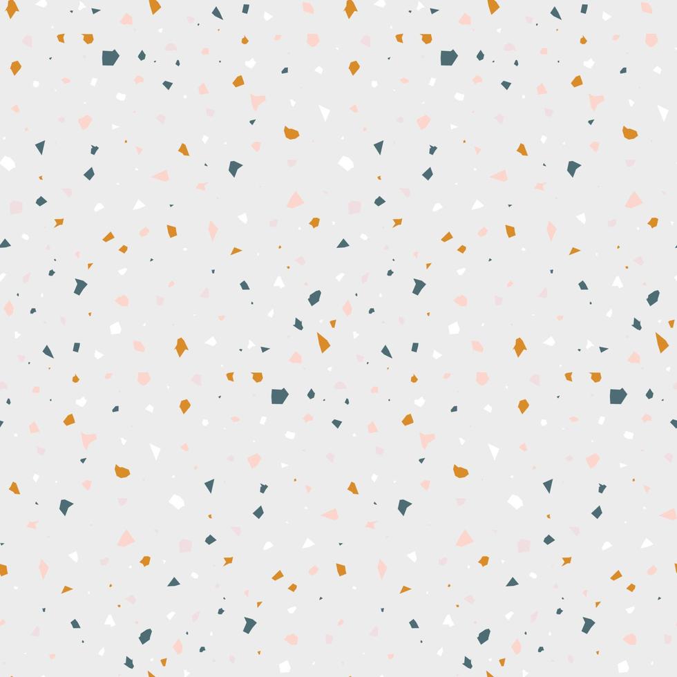 Abstract seamless pattern in terrazzo style. Natural, pastel colors. vector