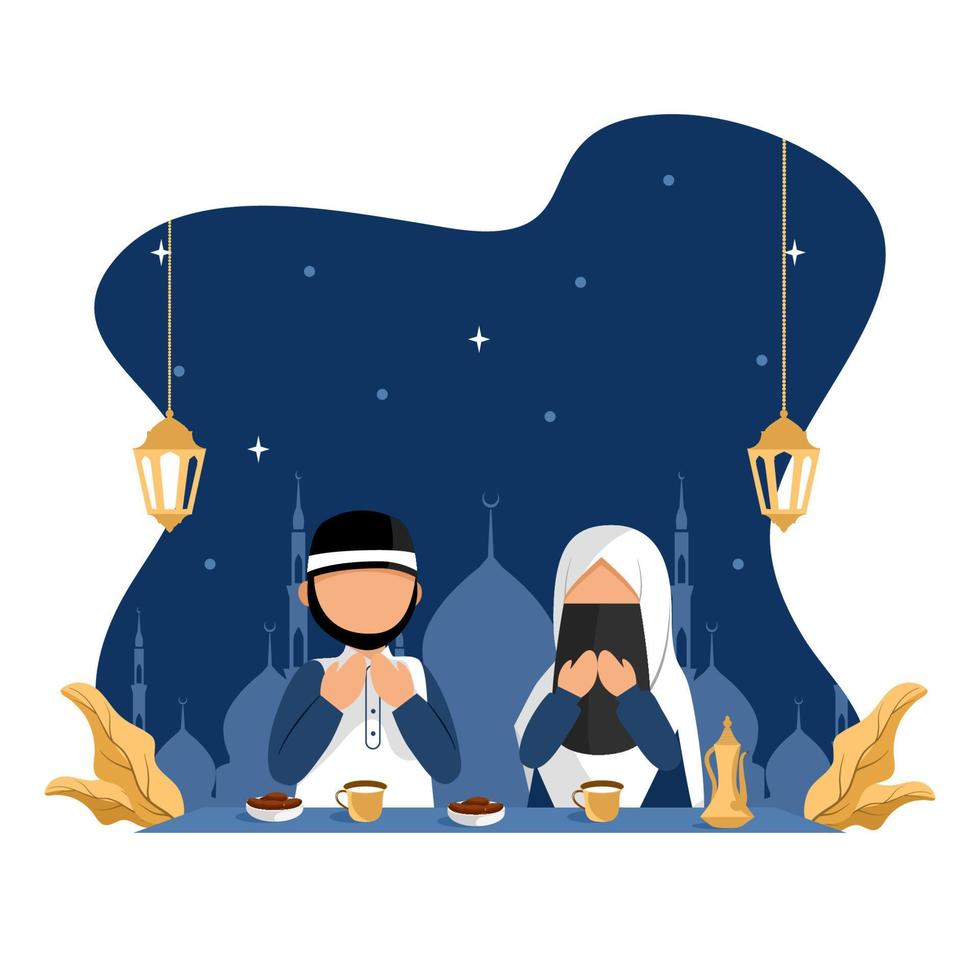 Illustration of muslim iftar vector