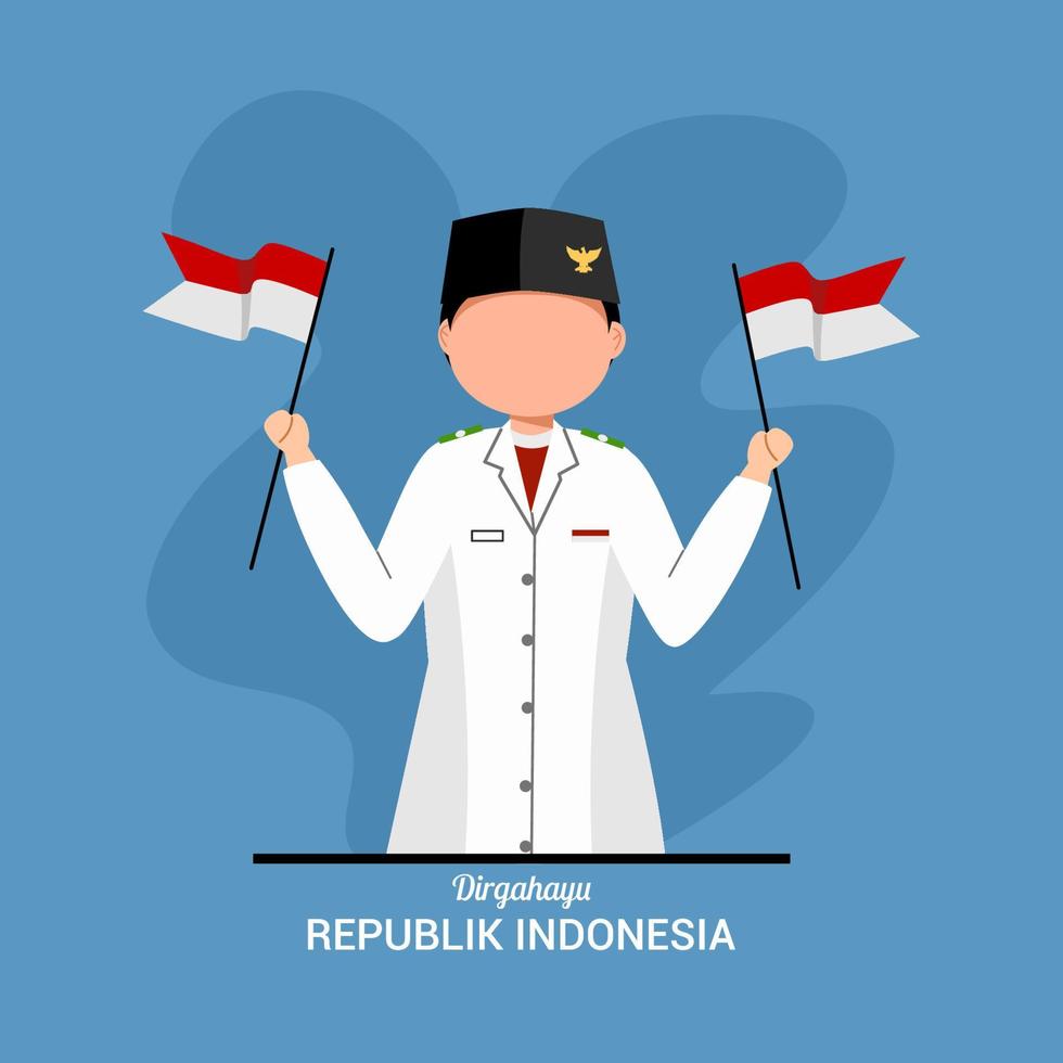 Indonesian independence day celebration vector