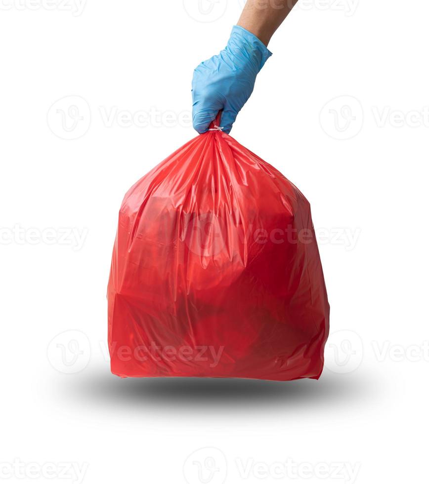 Biological Risk Waste Disposed Of In The Red Trash Bag At A