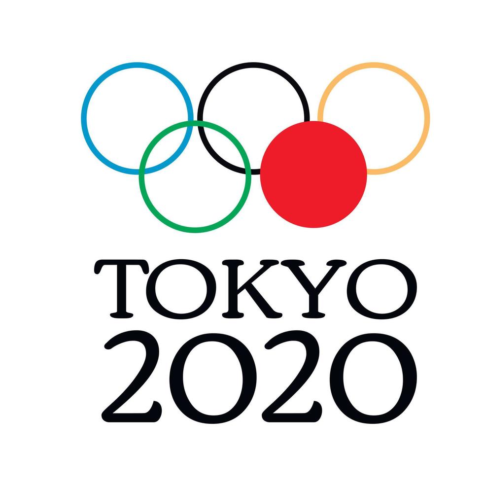 juegos deportivos tokio 2021. bienvenido a Japón. anillos de colores. juegos de la xxxii olimpiada o olimpiadas de verano 2020 vector