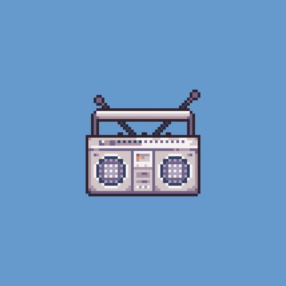 ilustración de arte de píxeles de radio vectorial editable para el desarrollo de juegos, activos de juegos, activos web, diseño gráfico y propósito impreso vector