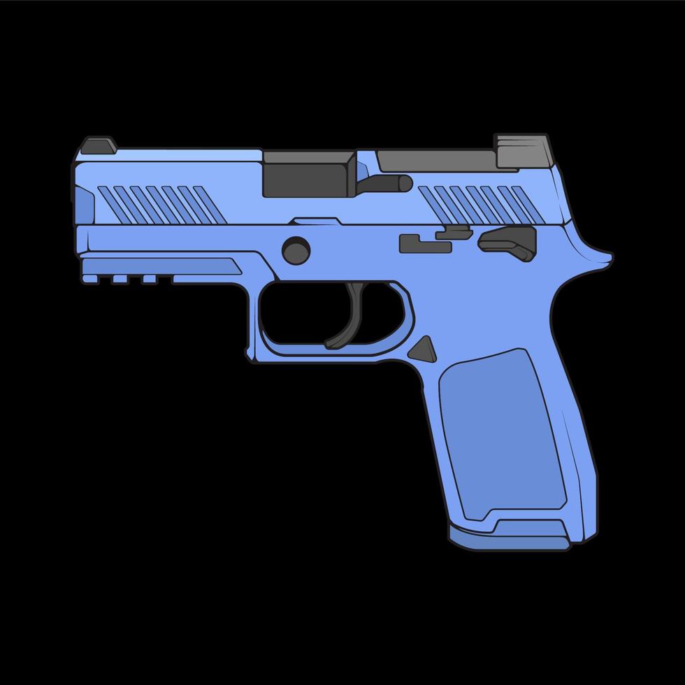 estilo vectorial de armas de fuego, arma de fuego, ilustración de armas, línea vectorial, ilustración de armas, arma moderna, concepto militar, pistola para entrenamiento vector