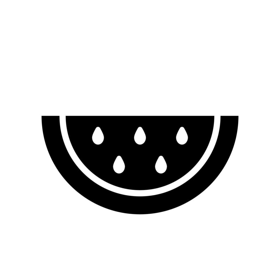 Watermelon black icon isolated on white background vector