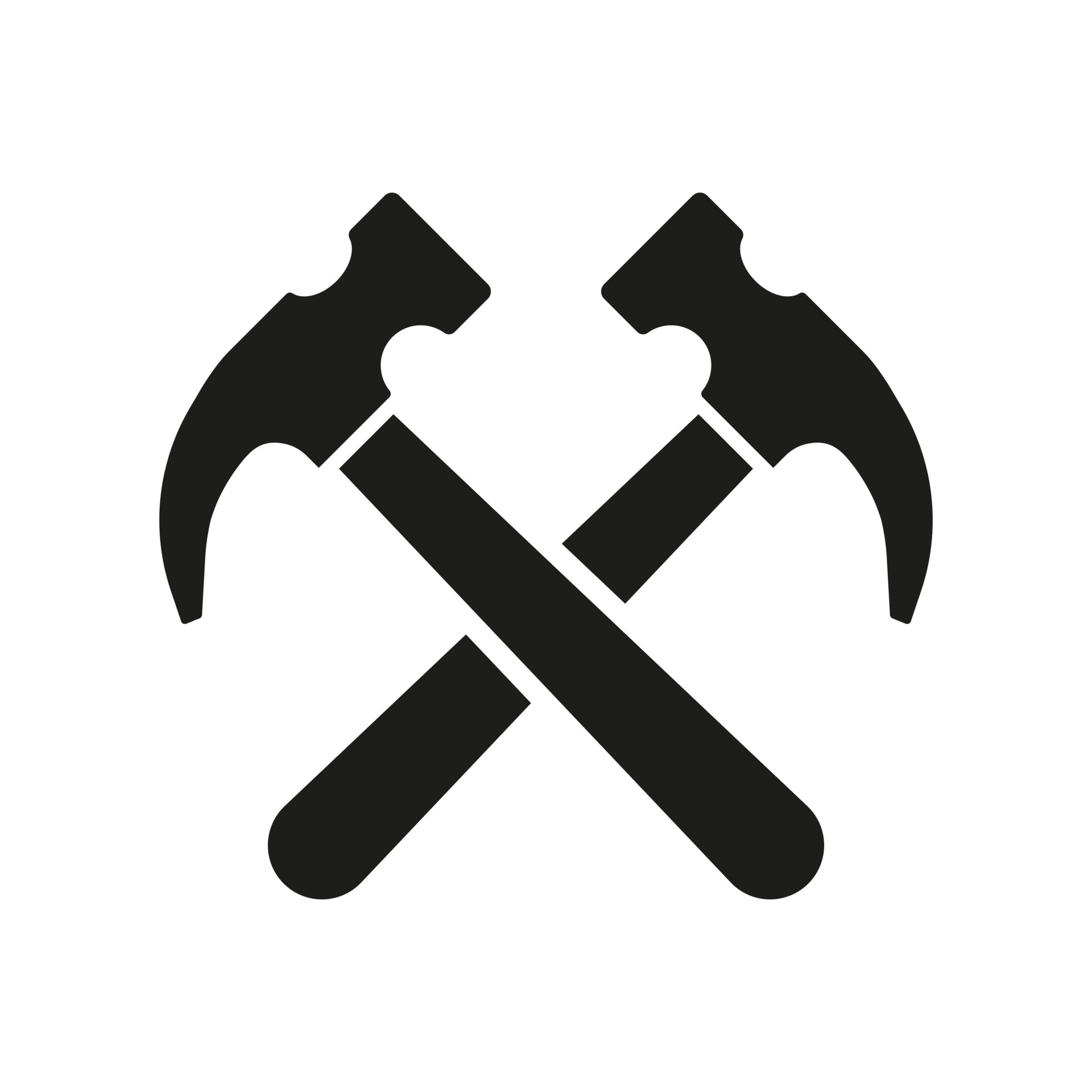 Crossed hammers vector icon isolated on white background 8900737 Vector