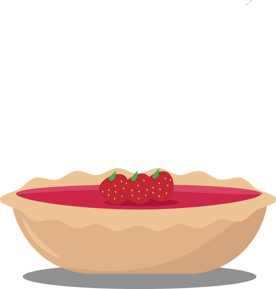 Pie with topping Strawberry vector