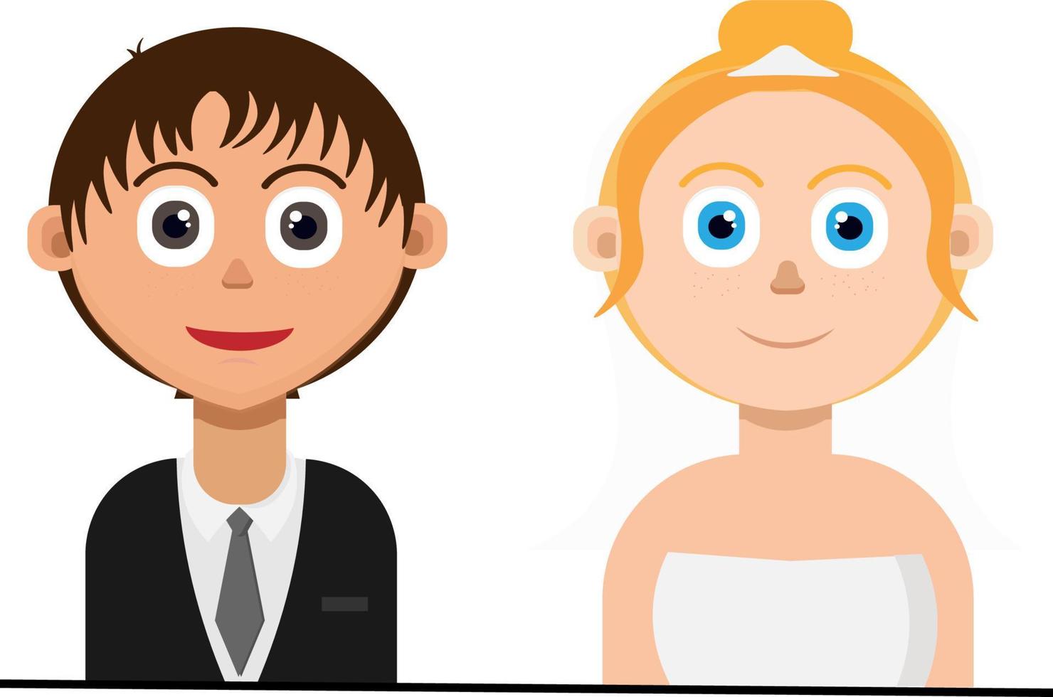 Bride and groom illustration vector