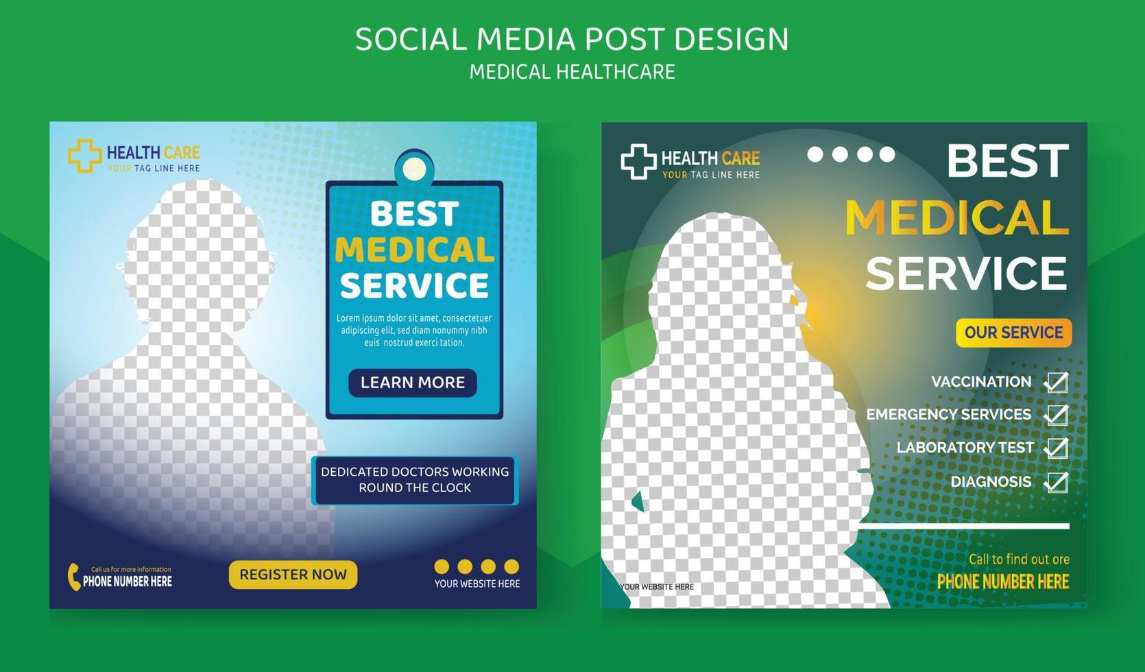 Hospital Healthcare Doctor Social Media Post vector