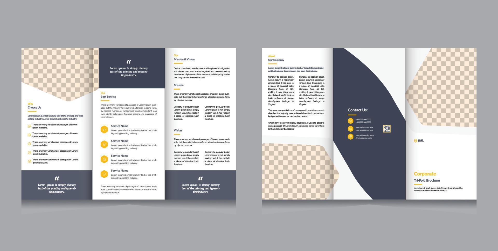 Business trifold brochure creative corporate modern template in a4 size vector