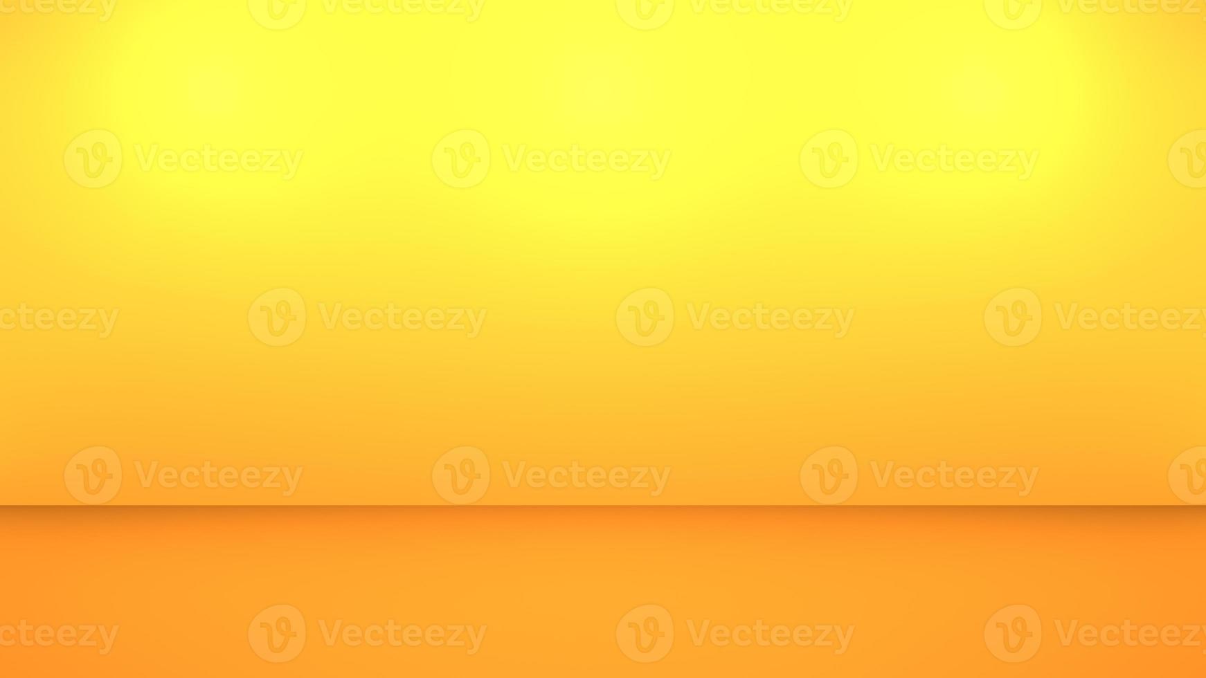 3d rendering of empty yellow orange abstract minimal background. Scene for advertising design, cosmetic ads, showcase, showroom, banner, food, luxury, summer. Illustration. Product display. copy space photo