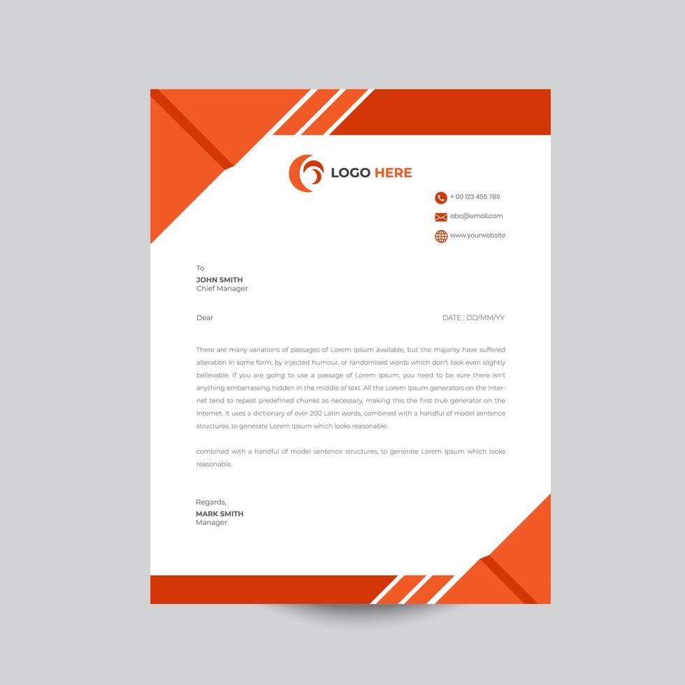 Professional Business Letterhead Design vector