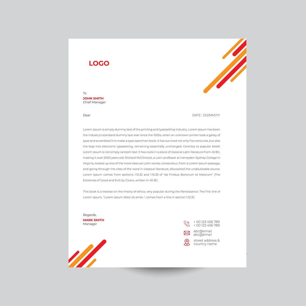 Professional Business Letterhead Design vector