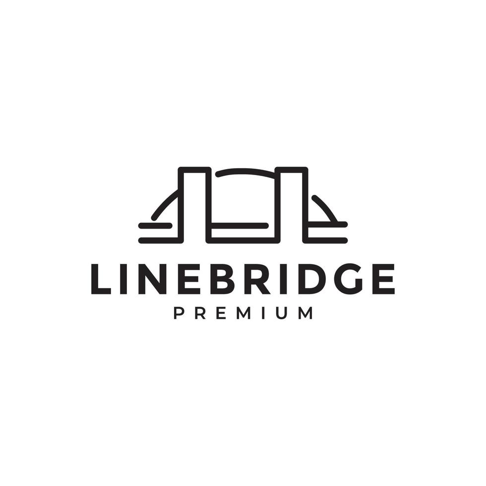 line bridge lake simple logo design vector graphic symbol icon illustration creative idea