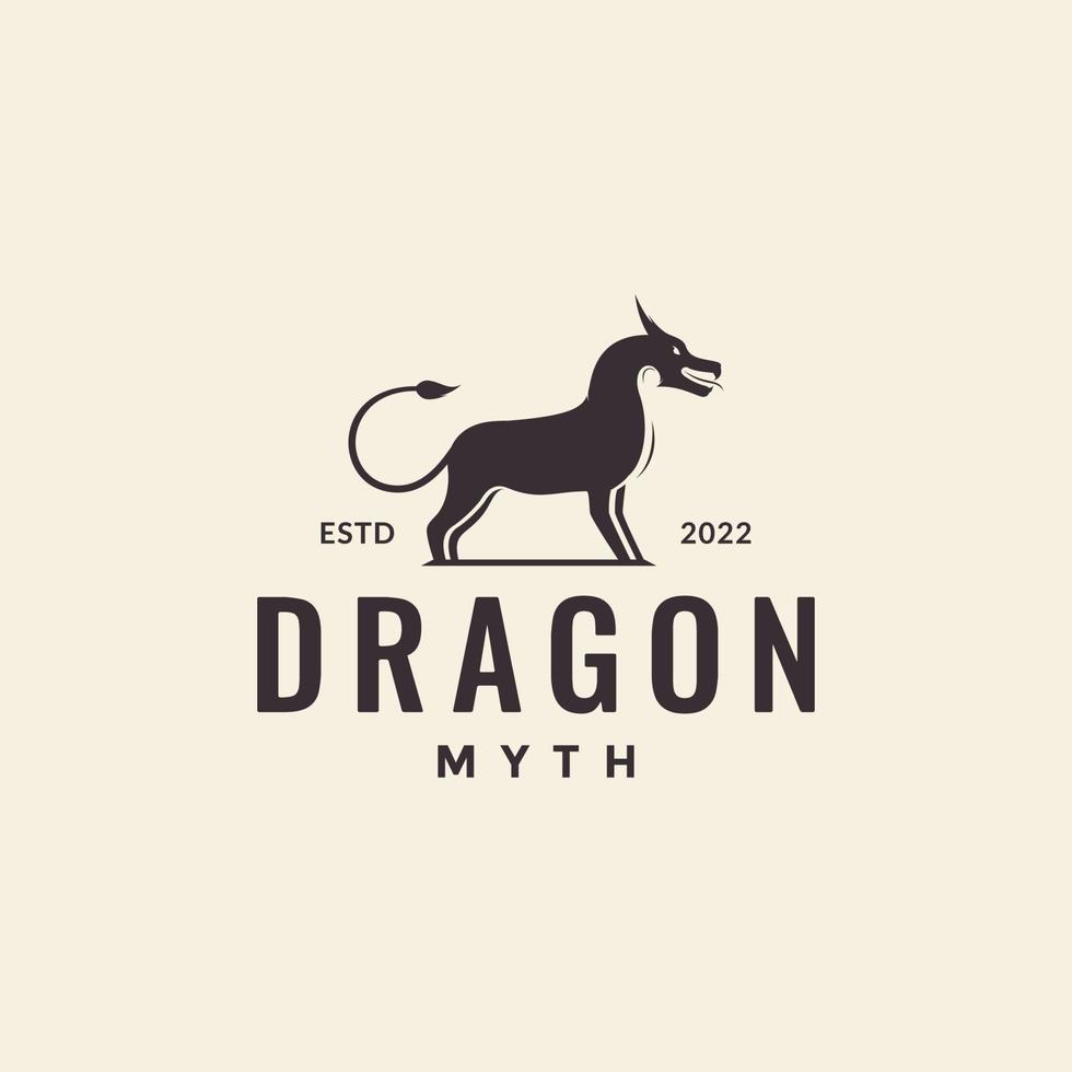 horse with dragon head myth logo design vector graphic symbol icon illustration creative idea