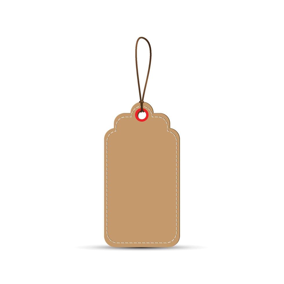 Cardboard price tag on white background vector