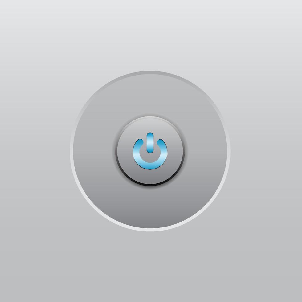button switch power led blue light vector