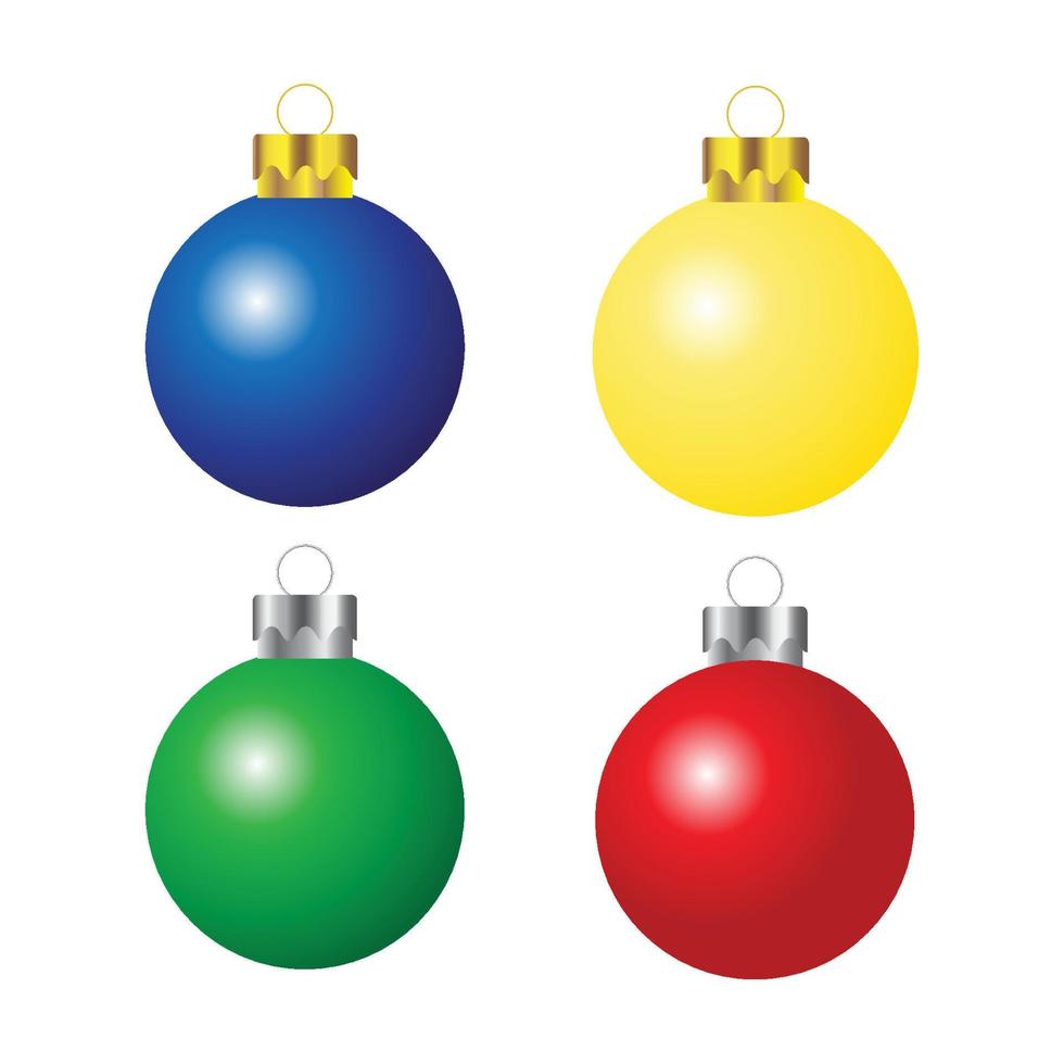 Set of Christmas balls on a white background vector