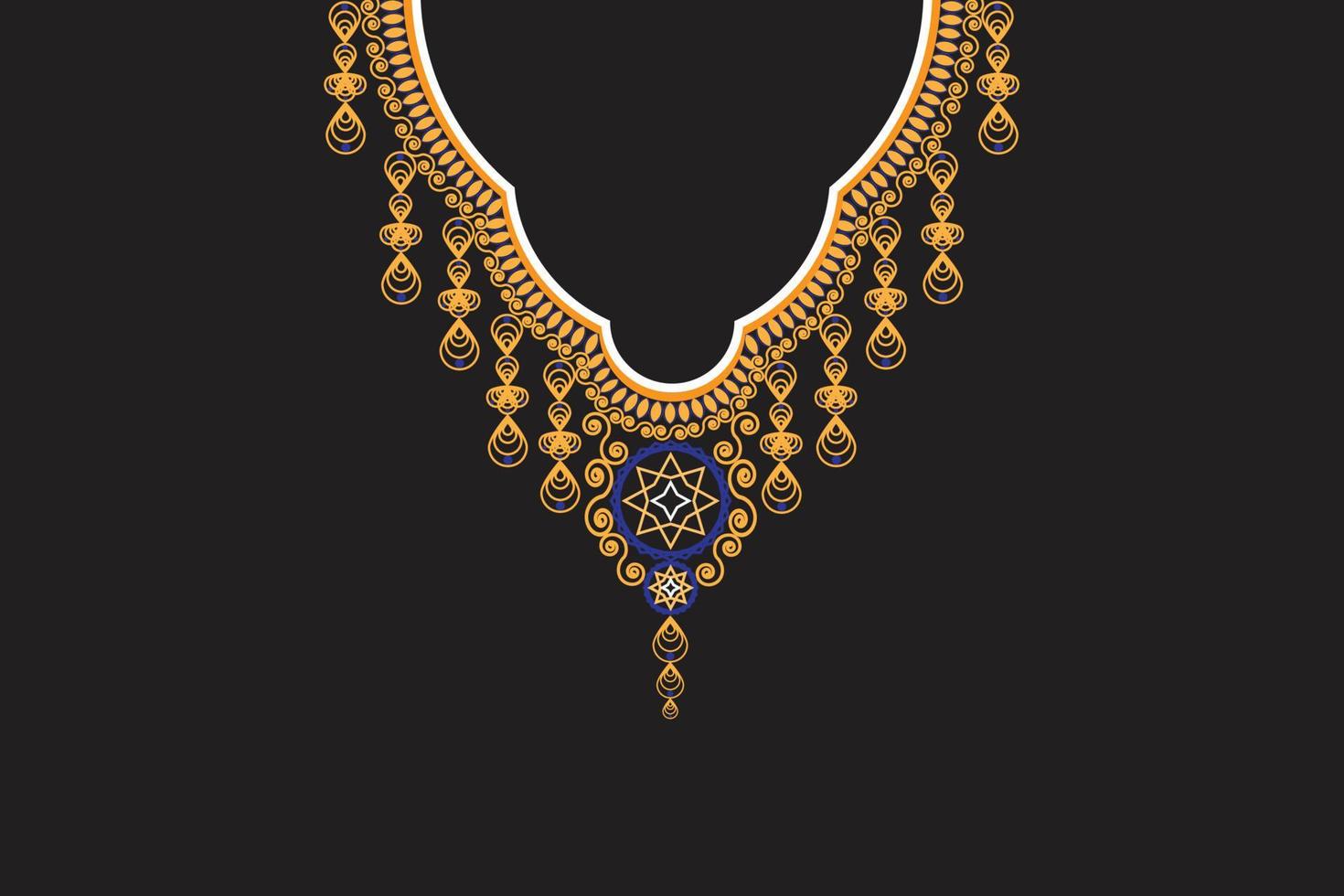 Collar necklace embroidery design vector