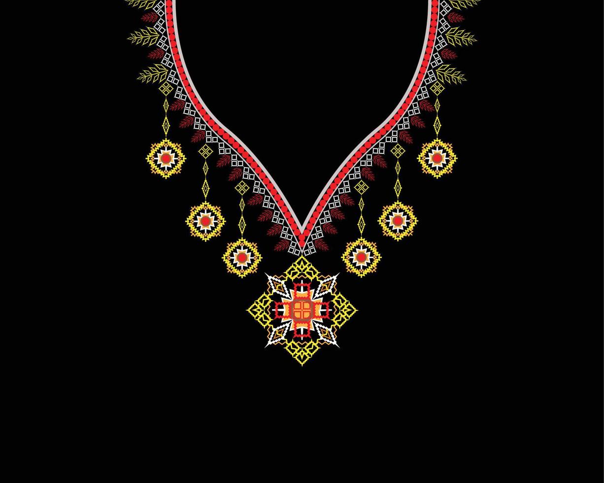 Geometric Ethnic collar oriental pattern traditional vector