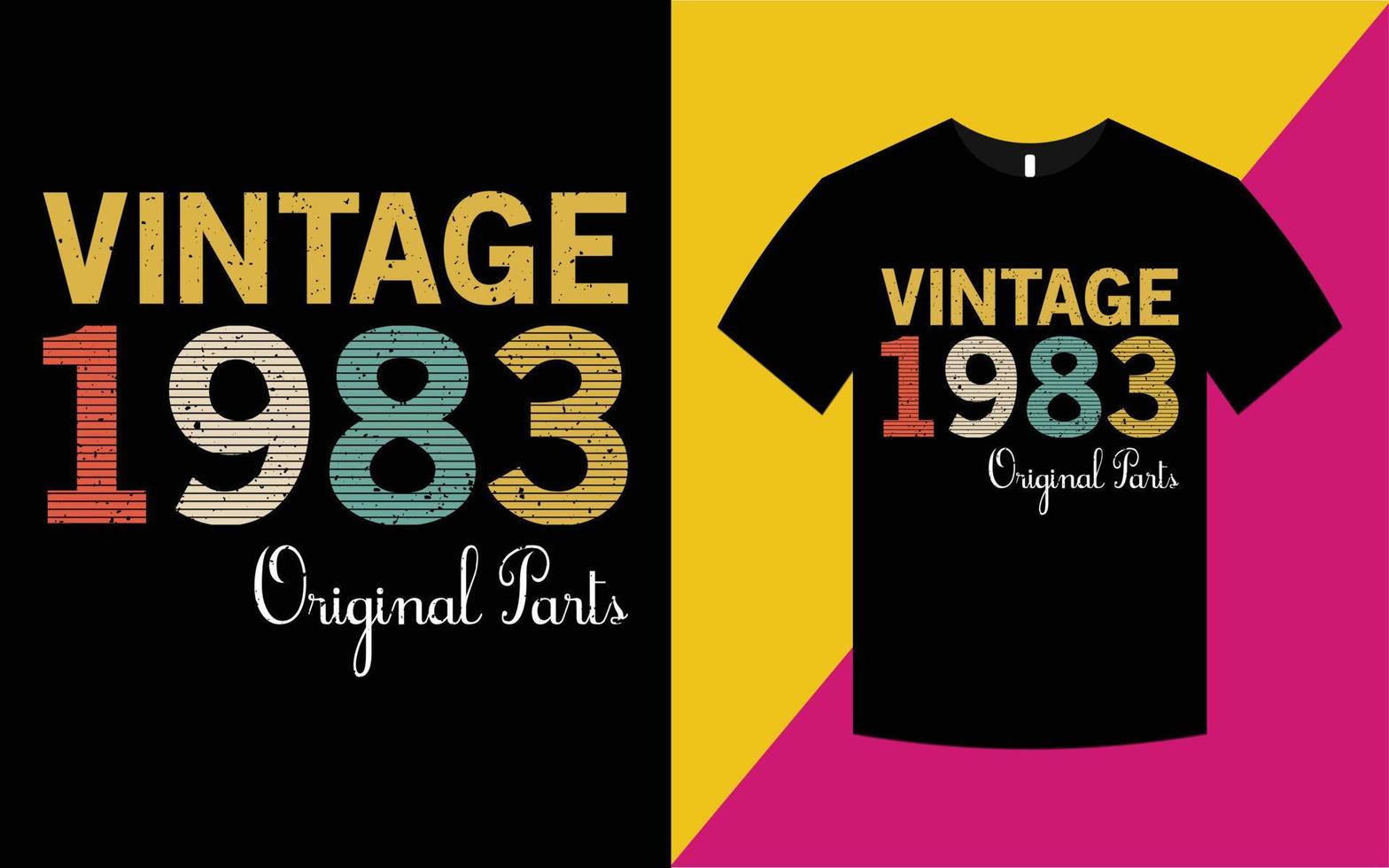 plantilla de camiseta de gráficos de cumpleaños vintage 1983 vector