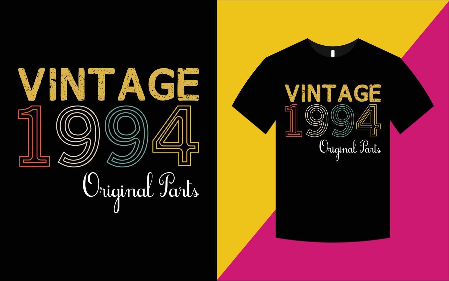 Vintage Birthday 1984 Graphics T-shirt Template vector