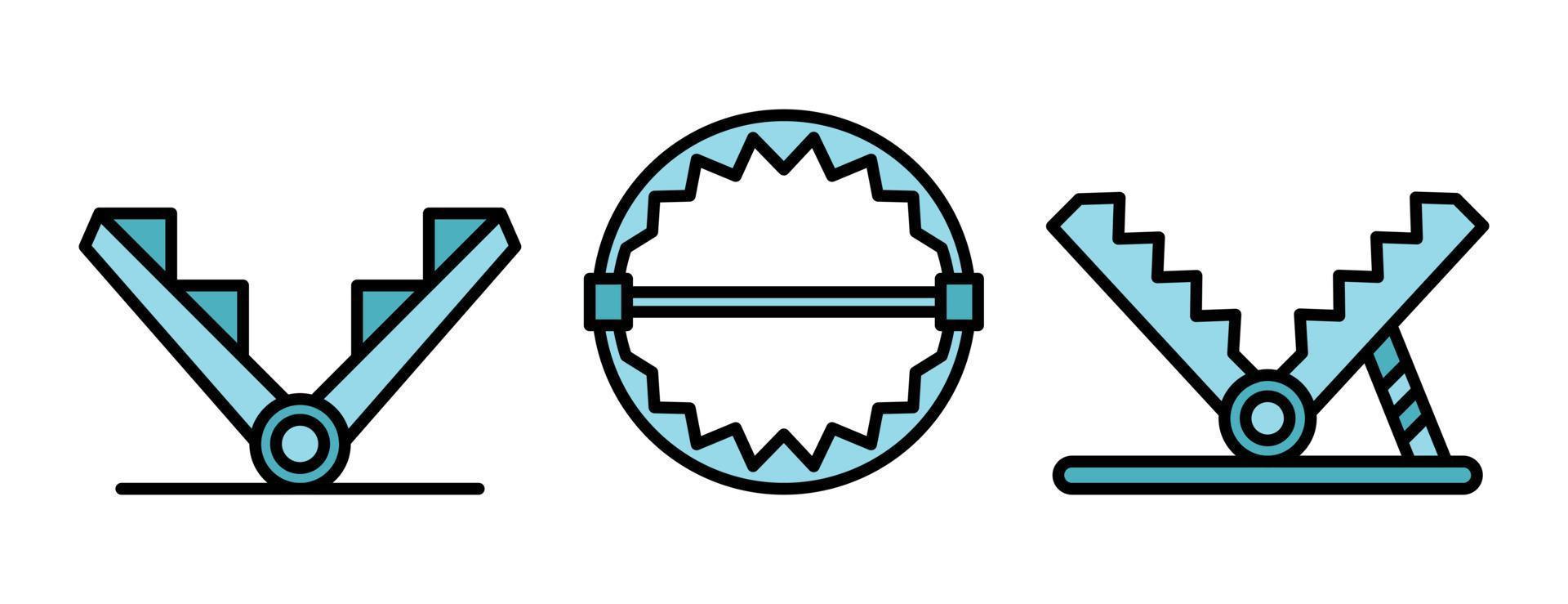 iconos de trampa establecer vector plano